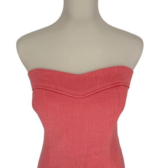 Lilly Pulitzer Bibi Corset Dress Size 10 Strapless Ginger Coral Sweetheart Lined - Picture 3 of 9